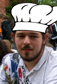 Michael Cochez with a chef's hat